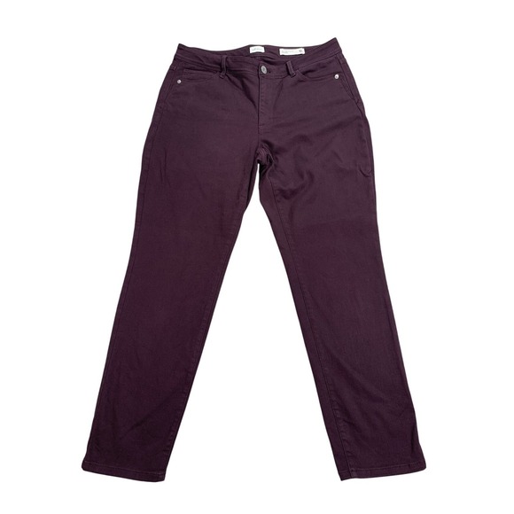 J. Jill Denim - J Jill Authentic Fit Slim Ankle Jeans Womens Size 10R Burgundy Stretch Denim